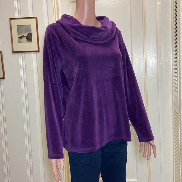 d&co. Essentials Medium Purple Cowl Neck Sweater - Picture 5 of 14